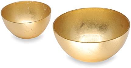 New Orleans Glass Gold Foil Round Small Bowl Set