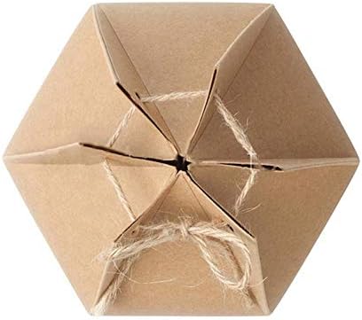 CHDHALTD 10/30/50PCS Kraft Paper Candy Box, Lantern Hexagon Candy Box Favor With Rode for Wedding Christmas Valentine's Party