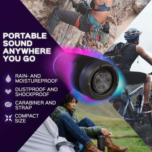 Treblab HD77 Portátil Bluetooth Alto - Alto 360 ° HD Surround Sound, Dual Wireless Dual, 30W Bass poderoso, bateria de 20h,