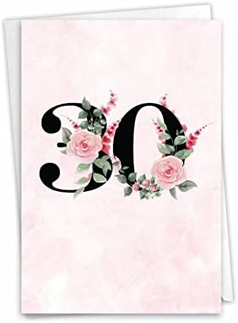 Nobleworks - 30º Cartão de Greeting de Aniversário Milestão com 5 x 7 polegadas Envelope Floral Casal 30 C10480MAG