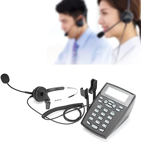 Telefone com fio de Shanrya, telefone gira livremente fácil de instalar melhorar a clareza de voz Design rígido com fone de ouvido para o escritório