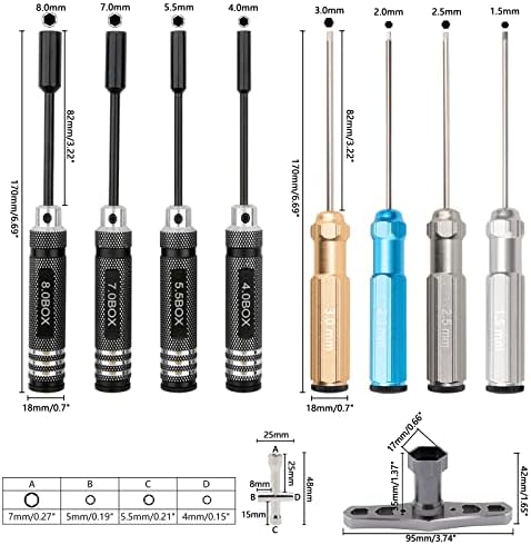 RCHOBBYTOP RED RC STAND DE TRABALHO E CHUPRIDORES HEXTRES DRIVERS DRIVERS DE NUTAS DE NOTAS E NOTAS DE CHELHAS FERRAMENTAS DE CHAVE CRUZ