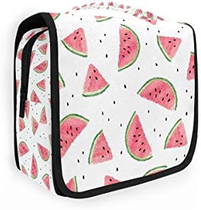 Auuxva Watermelon Fruit Padrão de fruta Impressão Viagem Bolsa de maquiagem pendurada Bolsa de higiene pessoal Bolsa portátil Bolsa
