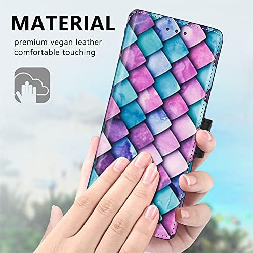 Para o estojo da caixa de proteção do Caso de Casal de Proteção do Caso de Caso de Casal de Caso de Casal de Casal de Casal de Caso de Casal de Couro PU, PULHO DE CATURA DE CATURA DE CATURA MAGNÉTICA [Bloqueio de RFID] Caixa de pintura multi -colorida para Samsung Galaxy Z Fold 4 Purple Block B