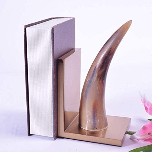 Livro decorativo termina metal bookends chifres bookend bookshelf decor