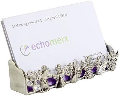 Echomerx Loving Angels Cartão de visita Stand Hand Desk for Woman Adult Bejeweled Crystals