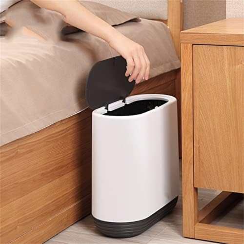 LXXSH Capacidade de grande capacidade Pressionamento Tipo de poeira resíduos com tampa de lixo de cozinha pode caixa de banheiro salvar espaço Conjunto de lixo (cor: preto, tamanho