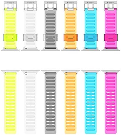 Banda de relógio Magwei Compatível com Apple Watch Band 38mm 40mm 41mm 42mm 44mm 45mm, banda esportiva transparente transparente Strap Wrist Compatível para Iwatch Series 7/6/5/4/3/2/1/se