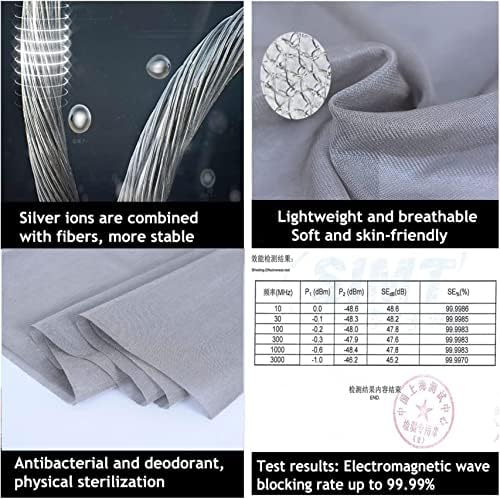 AMNOOL EMI ISOLO EMF Protection Fabric Fibra de prata Radiação respirável Fabric RFID Shielding para bloqueio de sinal Anti radiação,