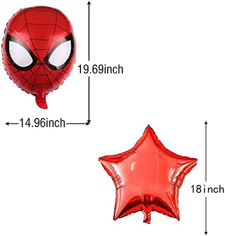 Superhero Spiderman Decorações de 6º aniversário Red Número 6 Balões 32 polegadas | Os balões de aniversário do Homem -Aranha para Crianças Decorações de Chá Babê