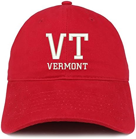 Trendy Apparel Shop Vt Vermont State Acrônimo Capéu de pai bordado de algodão