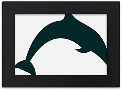 Cold Master Diy Lab Lab Blue Ocean Docile Jump Dolphin Desktop Photo Frame Black Picture Art Painting 7x9 polegadas