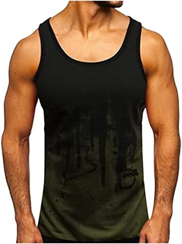 Qtocio tanque masculino tampo de verão camiseta sem mangas camisetas legais camisetas de fitness coletes atléticos sublinheiros tanques de moda ativa de moda