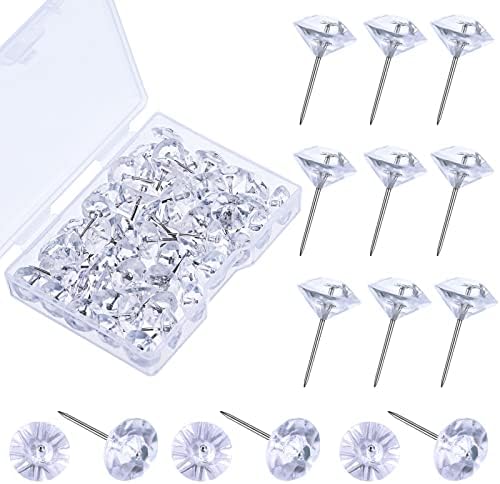Pinos decorativos de push de diamante para a placa de cortiça clara estofamento de diamante tachadas de cristal tachões