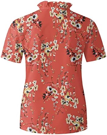 Caminhada de blusa de brunch para meninas de manga curta longa vistos de pescoço de pescoço de pescoço gráfico plissado peplum slow fit tshirt qd