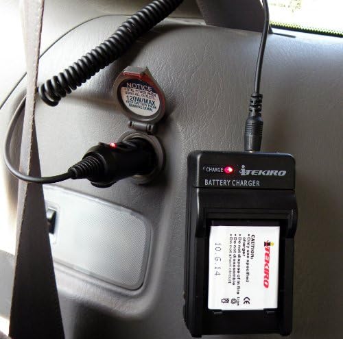 Kit de carregador de bateria de carro de parede AC ITEKIRO para Panasonic DMC-FX9EG-S + ITEKIRO 10 em 1 Cabo de carregamento USB