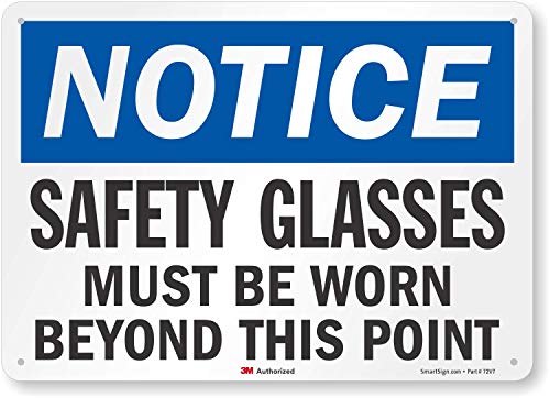 SmartSign-S-1411-PL-14 Aviso-óculos de segurança devem ser usados Sign | 10 x 14 plástico