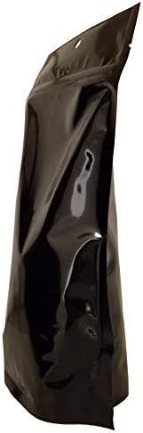 PackFreshusa: Black Stand Up Sacos de bolsas - Embalagem profissional flexível - Realável - Top de vedação - Seatível com calor - Hang Hole - Tear Notch - Grande 6 x 9,5 x 3,5 pol. - 500 pacote