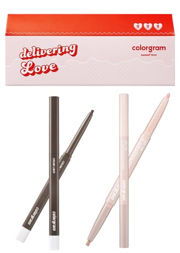 Caixa doce de colorGram + linha de creme de fórmula de artista 01 Brown assado + em olho de marcador de marcador 02 pacote