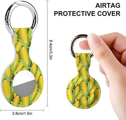 Caixa de silicone impressa do padrão de milho amarelo para airtags com chave de telha de proteção contra tags de tags de tags de