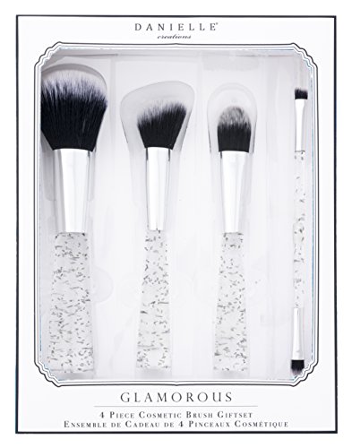 Danielle Glamourous 4 peças Brush de maquiagem, prata