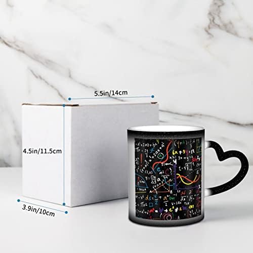 Matemática e Física Mudança de cor MUG Mudança de cor Cerâmica Canecas sensíveis a calor Copa de água Copo de café Magic