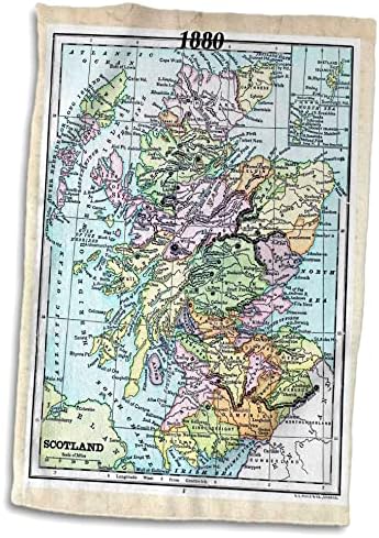 3drose florene vintage - 1880 Mapa da Escócia - toalhas