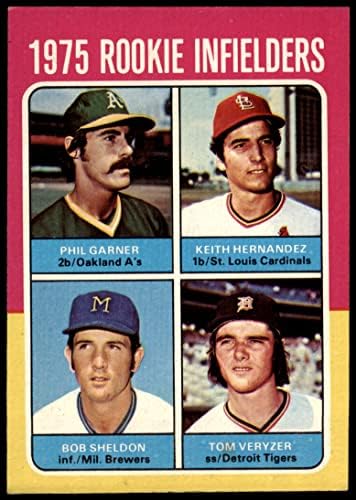 1975 TOPPS # 623 Infelizmente os iniciantes Keith Hernandez/Phil Garner/Bob Sheldon/Tom muito atletismo/cardeais/cervejeiros/tigres ex Athletics/Cardinals/Brewers/Tigers