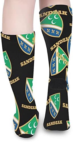 Sandzak Flag de colorido meias de combinação de meias atléticas de joelho altas para mulheres homens