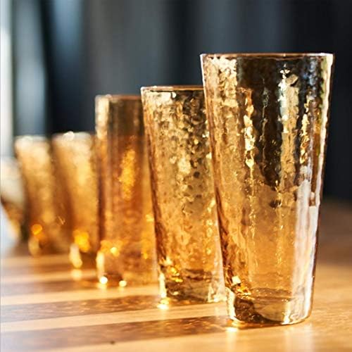 Cristal Amber Brown Copo Brown Copo bebendo copos de uísque de vidro de vidro de vidro de água de água romântica em relevo Beverage