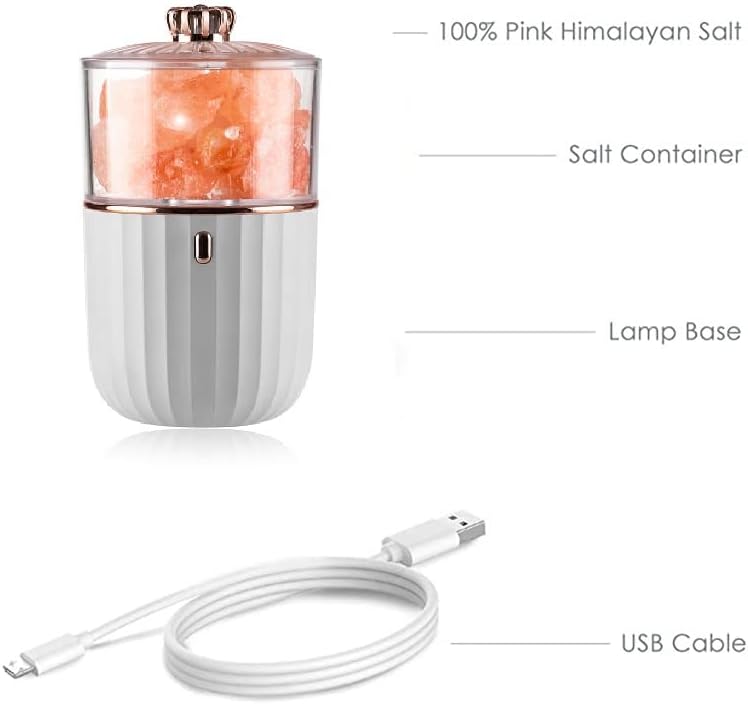 GIRTRIO Himalaia Lâmpada de sal de sal, difusor, difusores de lâmpadas de terapia salgada para óleos essenciais Sala grande com luz