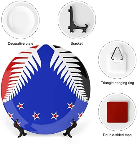 Bandeira da Nova Zelândia Placas Decorativas de Placas Decorativas Criano de Cerâmica Criando com Display Stand for Home Office Wall Dinner Decor