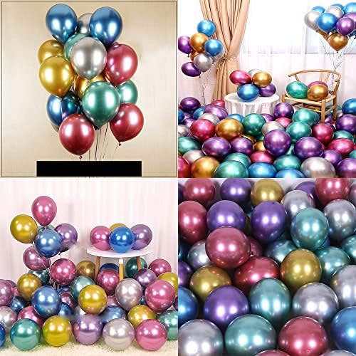 Balões Chrome Metallic for Party 50 PCs 12 polegadas de látex de espessura para o Festival de Aniversário de Noivado
