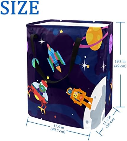 Planeta de nave espacial externa Estrelas impressas de lavanderia colapsível cesto de lavanderia, cestas de lavanderia à prova d'água