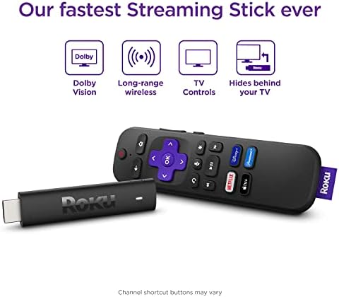 Roku Streaming Stick 4K | Dispositivo de streaming 4K/HDR/Dolby Vision com Roku Voice Remote e TV Controls