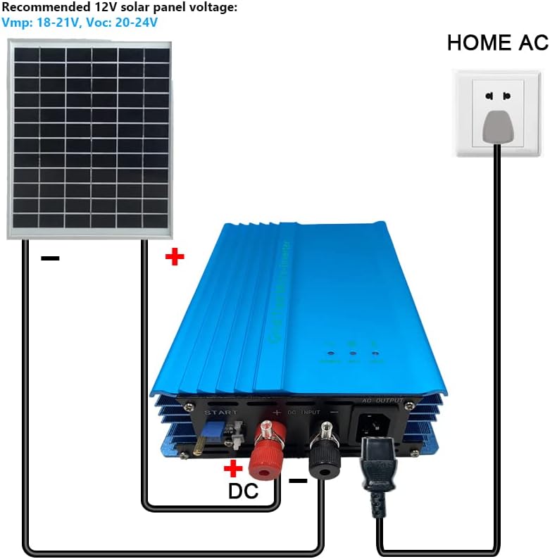 Inversor da grade de Y&H 500W DC16V-28V MPPT PUVENS PUVENS OUCTO SINA AC110V SAÍDA PARA PAINEL SOLAR DE 12V, descarga de bateria ajustável de 12V