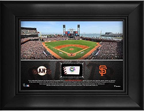 San Francisco Giants emoldurou 5 x 7 Colagem de estádios com um pedaço de beisebol usado - Placas e colagens da equipe MLB