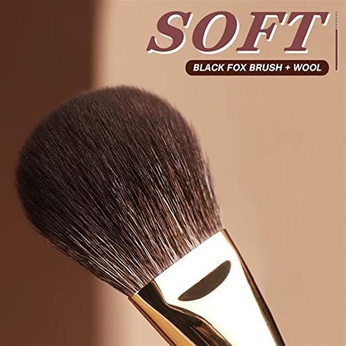 Escova de maquiagem lxxsh pincéis de outono dourado de 10pcs define a raposa & bilheteria e escovas profissionais de