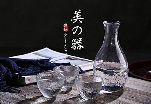 Conjunto de saquê de saquê de vidro japonês Conjunto de projeto tradicional de design de vidro de vidro de vidro Cutrike