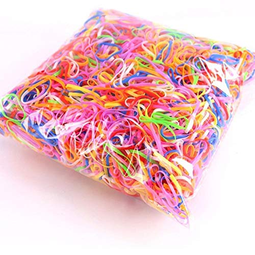 Maimilk 1000pcs Multi Candy Color TPU Baby Girl's Kids Hair Hair Trey Elastic Rubber Bands