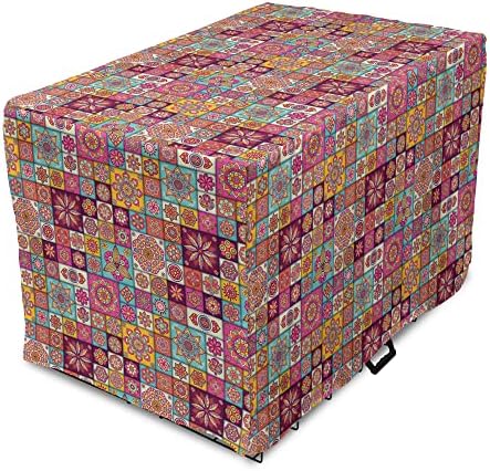 Capa de caixa de caixas geométricas lunaráveis, quadrados quadriculados com inspirações boho inspirações do Oriente Médio