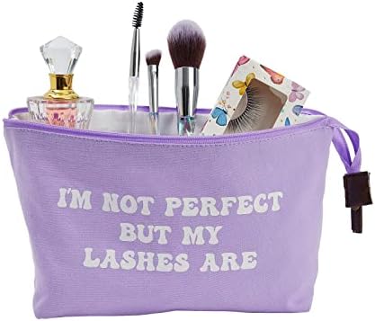 Glamlily 6 embalam pequenos sacos de maquiagem de lona cosmética para mulheres com zíper, 3 cores e desenhos