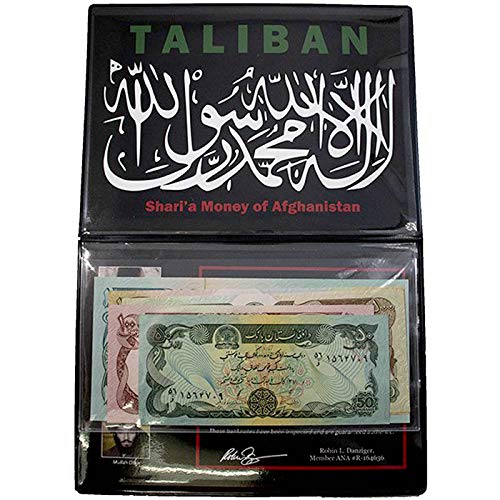 Taliban - Shari'a Money of Afeganistan 5 Banknote Album com certificado de autenticidade não circulado