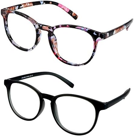 Pacote de presentes 2 pares de óculos de bloqueio de luz azul, anti -falhas, óculos de TV para homens, anti -UV, anti -brilho
