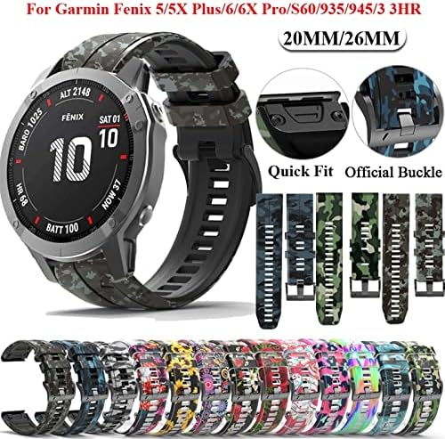BARRART SPORT SPORT Silicone Watch Band Wels para Garmin Fenix ​​7x 7 6x 6 Pro 5x 5 Plus 3 3HR Easy Fit Reduse