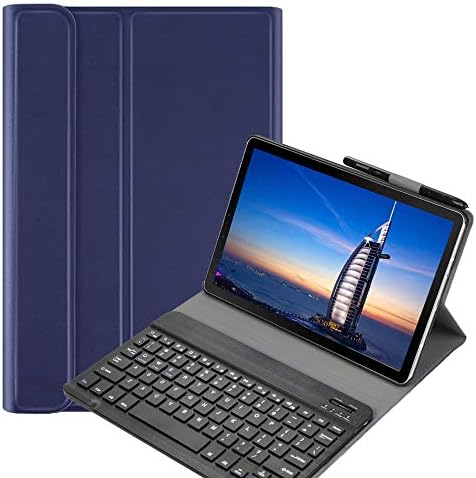 Caixa do teclado Ysmile para o Samsung Galaxy Tab S6 Lite 10.4, capa de teclado sem fio destacável com tampa fina fina com suporte de caneta S para Samsung Galaxy Tab S6 Lite 10,4 polegadas P610/P615, azul