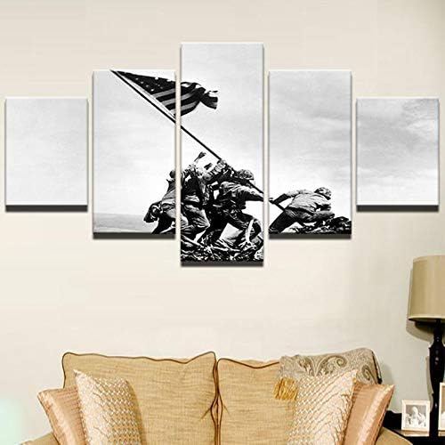 Haoshunda iwo jima nos fuzileiros navais da Segunda Guerra Mundial Raising Poster Poster Moderno Pintura de Wall Art