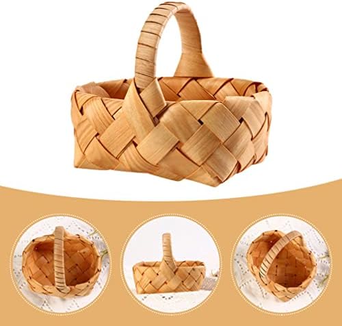 Depila Pequenas cestas de tecido com alças de madeira cesta de cestas de cesta de casas de cesta de cestas de cesto
