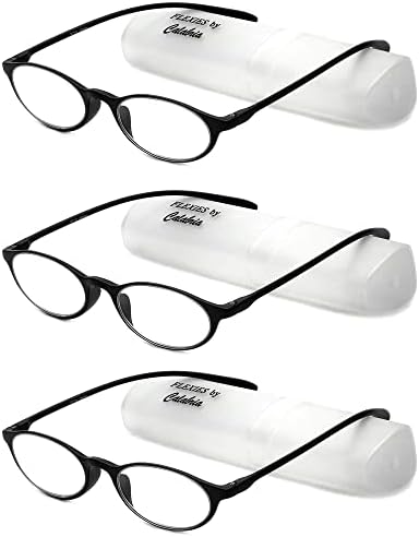 Calabria 719 Flexie Oval Reading Glasses Men/Mulheres Bendable One Power Readers Flexible Lightweight TR-90 Frame