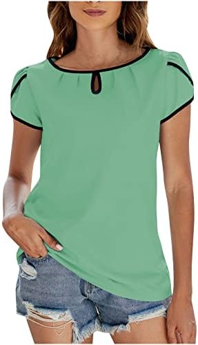 Tops for Women Women Casual Summer Hechohe Petal Sleeve Tshirts